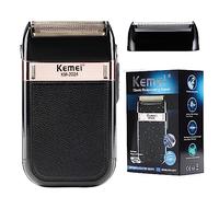 KEMEI Rasoir Électrique Sans Fil et Rechargeable pour Hommes, Idéal pour les Voyages, Shaver Humide et Sec, pour Couper les Cheveux et la Barbe, Cadeau pour Hommes