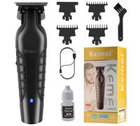 Kemei 2299 Tondeuse à Cheveux/Barbe Professionnelle pour Hommes, Tondeuse à Zéro Écart avec Lame en T, Sans Fil et Rechargeable