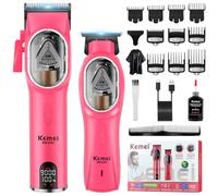 KEMEI 8502 Ensemble de tondeuse à cheveux professionnelle pour homme, kit de machine de coupe électrique sans fil, ensemble de tondeuse de barbier, lames DLC, moteur 9000 tr/min, rechargeable par USB