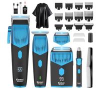 KEMEI 8534 Ensemble de tondeuses à cheveux professionnelles pour homme, rasoir en aluminium, barbe, nez, oreille, kit de toilettage sans fil, tondeuse à cheveux électrique