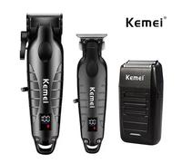 Kemei Kit de tondeuse à cheveux pour hommes, rasoir électrique, tondeuse à cheveux, machine de découpe professionnelle, KM-2290, KM-2293, KM-1102 kit1no box
