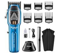 KEMEI KM-1763 Tondeuse à cheveux professionnelle pour homme avec cordon et sans fil, tondeuse de barbier réglable avec rechargeable par USB, KM-1763