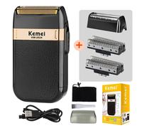 Kemei KM-2024 rasoir électrique pour hommes double lame alternative sans fil rasoir USB Rechargeable Machine à raser barbier tondeuse 2024 paper box