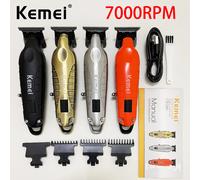 Kemei KM-2293 tondeuse à cheveux électrique originale tondeuse à cheveux Rechargeable affichage LCD coiffeur Machine de découpe professionnelle silver-paper box