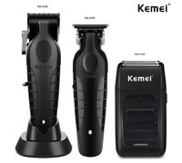 Kemei KM-2296 KM-2299 KM-1102 Kit de tondeuse à cheveux professionnelle rasoir électrique Machine de coupe de cheveux pour hommes tondeuse sans fil pour hommes kit1-no box