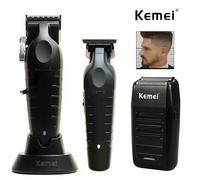 Kemei KM-2296 KM-2299 KM-1102 Kit de tondeuse à cheveux rasoir électrique pour hommes tondeuse à cheveux Machine de coupe de cheveux professionnelle Black Kit1