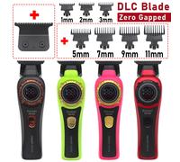 Kemei KM-999 tondeuse à cheveux pour hommes DLC t-blade zéro écart LED affichage sans fil USB professionnel tondeuse à cheveux Machine de finition Green-Box Blade