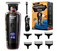 KEMEI KM-MAX5090 Tondeuse à cheveux professionnelle pour homme sans fil, écran LCD, tondeuse à graffiti, barbier, kit de machine de coupe de cheveux, tondeuse à barbe rechargeable, cadeaux pour papa,