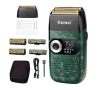 Kemei rasoir électrique hommes rasoir à barbe Rechargeable rasoir électrique flottant barbier tondeuse à cheveux soins du visage Machine à raser KM-2027