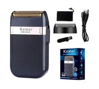 Kemei rasoir électrique pour hommes à la mode hommes coque en cuir étanche Rechargeable professionnel tondeuse à barbe rasoir KM-2024 without box