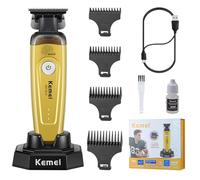 KEMEI Tondeuse à cheveux et barbe 90-5 pour homme, tondeuse zéro espace avec lame DLC et base de charge, tondeuse sans fil 7500 tr/min pour barbiers