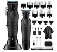 KEMEI Tondeuse à cheveux et tondeuse professionnelle sans fil pour homme, tondeuse à barbe électrique, kit de coupe de cheveux de barbier, tondeuse à lame en T pour homme, KM-2296, KM-2299