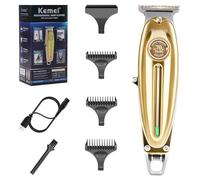 KEMEI Tondeuse à Cheveux pour Hommes, Tondeuse à Barbe Professionnelle sans Fil avec Lame T, Clipper Électrique pour Coiffeurs et Stylistes, Toilettage Complet du Corps - Modèle 1949