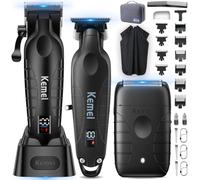 KEMEI Tondeuse à cheveux professionnelle KEMEI pour hommes, kit de tondeuse et de coupe pour coiffeur, rasoir à grille pour hommes KM-2293Noir, KM-PG2290D, KM-T95