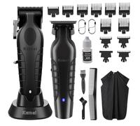 KEMEI Tondeuse à Cheveux Professionnelle pour Coupe de Cheveux, Tondeuse Électrique Rechargeable pour Homme, Kit de Toilettage T-Blade avec 11 Peignes de Guidage pour Toute la Famille