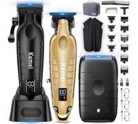 KEMEI Tondeuse à cheveux professionnelle pour hommes, kit de tondeuse et de coupe pour coiffeur, rasoir à grille pour hommes KM-2293Gold, KM-PG2290D, KM-T95