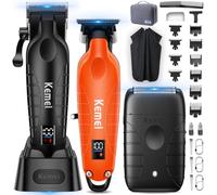 KEMEI Tondeuse à cheveux professionnelle pour hommes, kit de tondeuse et de coupe pour coiffeur, rasoir à grille pour hommes KM-2293Orange, KM-PG2290D, KM-T95