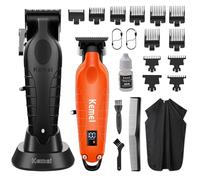 KEMEI Tondeuse à cheveux professionnelle sans fil pour homme avec écran LED, 11 peignes de guidage