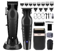 KEMEI Tondeuse à cheveux professionnelle, tondeuse à barbe/cheveux, rasoir électrique pour hommes, tondeuse à barbe sans fil, tondeuse de barbier rechargeable, kit de coupe de cheveux USB Fade Clipper