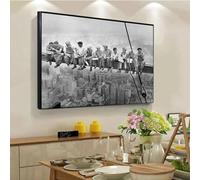 KEMEIQI 1932 déjeunant au sommet d'un gratte-ciel de New York ouvriers de la construction affiche d'art toile peinture impression murale photo décor à la maison 80x120 cm sans cadre