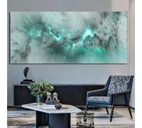 KEMEIQI Affiche abstraite sur toile représentant un paysage d'aurores boréales et de nuages, style moderne, pour la décoration murale du salon (65 x 130 cm, sans cadre).