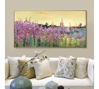 KEMEIQI Affiche de fleurs de lavande, toile d'art mural floral, grande résidence de peintres abstraits, décoration murale abstraite sur toile (50 x 70 cm)