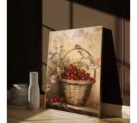 KEMEIQI Affiche de nature morte vintage sombre pour décoration de salon, style victorien rétro, fleurs et fruits, peinture sur toile murale (50 x 70 cm)