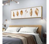 KEMEIQI Affiche nordique personnalisée de feuille d'or, Art mural abstrait, peinture sur toile, affiches et imprimés modernes pour la décoration de salon, 50x150 cm, sans cadre