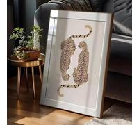 KEMEIQI Affiche sur toile abstraite rétro léopard, décoration murale moderne sur le thème des animaux, tableau décoratif pour salon (20x30cm)