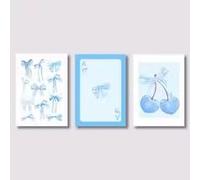 KEMEIQI Affiches aquarelles tendance à nœuds roses, style preppy, pour la déco d'un appart étudiant | Décoration chic pour la chambre et les murs (80x120cmx3/sans cadre)