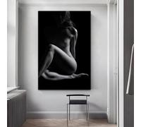KEMEIQI Affiches et impressions d'art sexy en noir et blanc, forme féminine moderne, peinture sur toile, images murales pour chambre à coucher, décoration de la maison, 60 x 90 cm, sans cadre