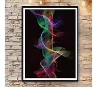 KEMEIQI Affiches sur toile pour la maison - Motif géométrique 2D coloré - Impression d'art sur toile abstraite et vibrante pour la décoration intérieure (70 x 110 cm)