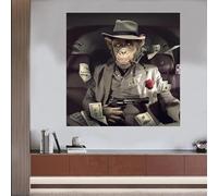 KEMEIQI Argent et mafia beau singe toile peinture art mural affiches et impressions nordiques images murales pour décoration de salon 30x30cm sans cadre