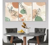 KEMEIQI Ensemble de 3 affiches sur toile représentant des plantes abstraites, art mural moderne pour la décoration de la chambre, du salon et du couloir (30 x 50 cm x 3 / sans cadre)