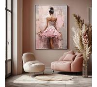 KEMEIQI Graffiti abstrait, ballerine, belle fille, danseuse de ballet, chaussures roses, affiche, toile, peinture murale, décoration d'intérieur, 60 x 90 cm, sans cadre