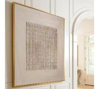 KEMEIQI Grand tableau minimaliste beige 3D, art mural texturé beige, peinture neutre, art mural Wabi Sabi, peinture bohème beige, décoration 50 x 50 cm, sans cadre