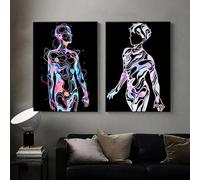 KEMEIQI Impression minimaliste abstraite, ligne nordique, peinture murale, figure féminine nue, affiches, décoration de chambre, image 60 x 120 cm, sans cadre