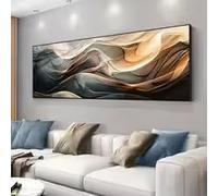 KEMEIQI Impression sur toile, affiche d'art abstrait moderne à motif de vagues, tableau pour la décoration murale de la chambre et du salon (65 x 130 cm/sans cadre)