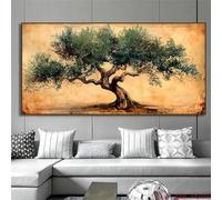 KEMEIQI Impression sur toile d'un ancien olivier, symbole de paix et de sagesse, art mural, nature botanique, affiche, décoration murale, 80x120 cm, sans cadre