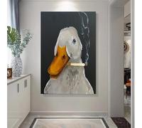 KEMEIQI Impression sur toile HD représentant un canard, un village de Dafen, une niche, un sens musculaire, une décoration murale moderne et simple (30 x 50 cm)