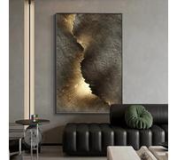 KEMEIQI Moderne luxe Golden Rock abstrait mur Art peintures décoratives toile peinture impressions salon décoration maison 80x120 cm sans cadre