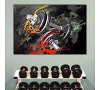 KEMEIQI Motivation Sports Fitness Art Affiches Et Impressions Art Mural Toile Peinture Abstraite Haltère Image Pour Salle De Gym Décoration Murale 40x60cm Sans Cadre