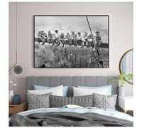 KEMEIQI New York City View Déjeuner sur un gratte-ciel Affiche Mur Art Photo Noir et Blanc Affiche Vintage Toile Peinture Décoration 70x100 cm sans cadre