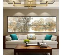 KEMEIQI Peinture à l'huile sur toile HD, paysage abstrait, art mural minimaliste moderne, affiches et impressions, décoration de chambre à coucher, salon (60 x 180 cm, sans cadre)