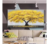 KEMEIQI Peinture murale abstraite sur toile représentant un arbre de vie, affiche moderne dorée, pour décoration de bureau, chambre à coucher, salon (50 x 100 cm, sans cadre)