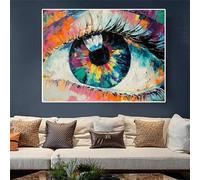 KEMEIQI Peinture sur toile abstraite avec œil coloré, affiches et impressions modernes, tableau d'art mural pour décoration murale de salon, 60 x 90 cm, sans cadre