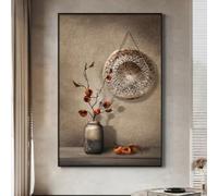 KEMEIQI Peinture sur toile de style chinois Wabi-sabi, art moderne, lumière, luxe, décoration abstraite, salon, entrée, canapé, arrière-plan, 30x50cm, sans cadre