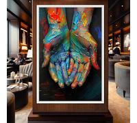 KEMEIQI Street Pop Art Graffiti coloré main humaine toile peinture moderne mur Art affiche impression salon chambre décoration 80x120 cm sans cadre
