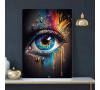 KEMEIQI Tableau abstrait classique, Fresque représentant des yeux, Affiche imprimée sur toile HD pour la décoration de la maison, du salon, de la chambre ou du bureau (20 x 30 cm)
