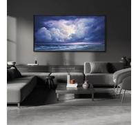 KEMEIQI Tableau abstrait moderne - Grande peinture de plage avec nuages d'orage pour la décoration du salon, de la chambre et du bureau (20 x 40 cm/sans cadre)